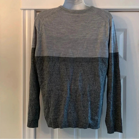 NWT Apt 9 Seriously Soft Merino Wool Blend Sweater Mens XL Gray Colorblock - Picture 2 of 7